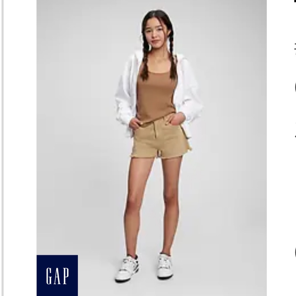 NWT Teen Sky High Rise Khaki 99% Cotton Shorts in Khaki